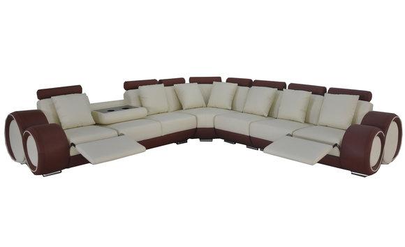 Design XXL Leather Upholstery Seat Room Corner Living Sofa Couch Designer Set A1163 II
