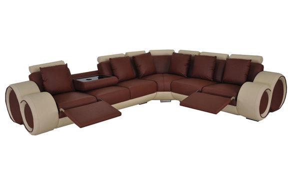 Design Leather Upholstery XXL Seat Room Sofa Couch Designer Corner Set Sofas Living
