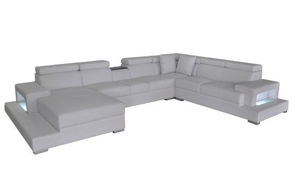 Design Leather Upholstery Seat Room Corner Living Sofa Couch XXL Designer Set Sofas