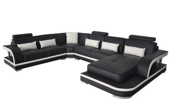 Leather Corner Sofa Corner Living Room Set Design Modern Couch Sofas UForm G8011