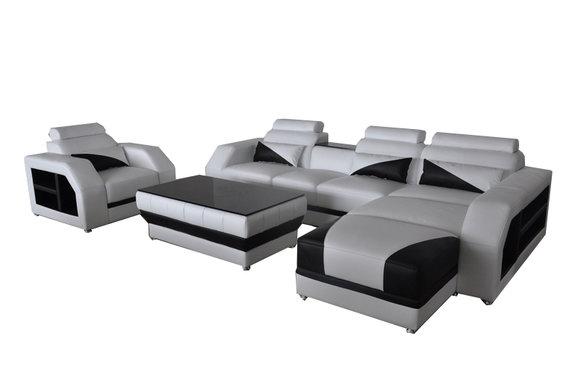Leather corner sofa set sofas couches upholstery living landscape armchair corner couch
