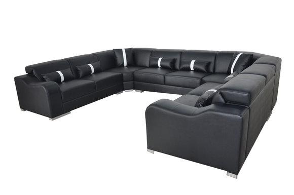 Leather Couch Upholstery Seat Design Modern Corner Set Sofa U Shape Living Area
