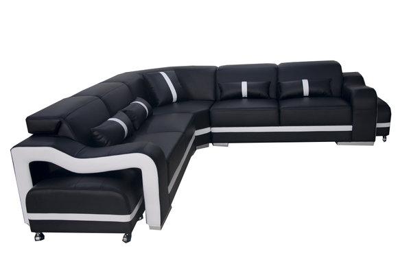 Leather sofa couch living set design modern corner sofa L-shape G8027A