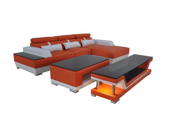 Leather sofa living corner set design modern sofa L-shape chaise K5015D