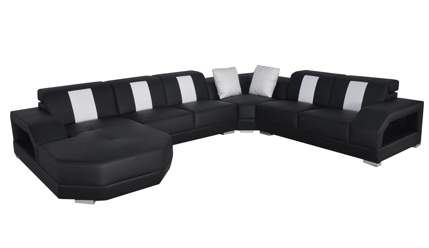 Leather Sofa Couch Living Area Corner Set Design Modern Couch U-Form R7003F