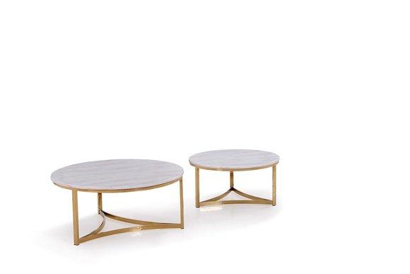 Marble 2x Design Side Tables Couch Table Sofa Living Room Classic SET New
