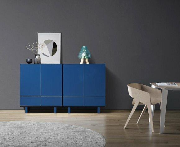 Double Chest of Drawers Blue Chests of Drawers Design Cupboard Tall Cupboard Sideboard Wood Set of 2