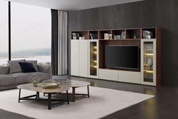 Modern Design Living Wall Cabinet Glass Cabinet Wood Living Room Furniture TV Cabinet Walls