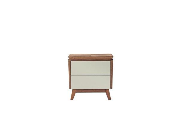 Modern style designer bedside table with 2-sliding drawers made of real wooden