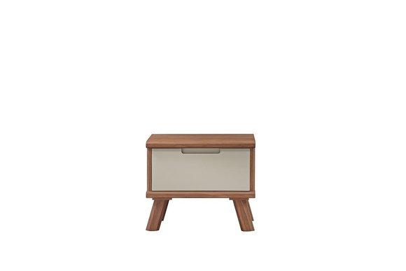 Modern style designer bedside table made of real wooden with a sliding drawer