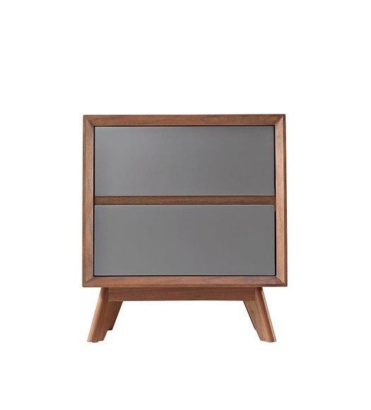 Modern style designer bedside table with 2 sliding drawers made of real wood