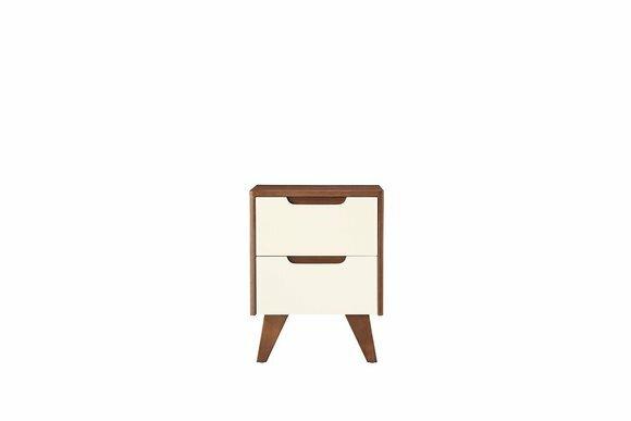Modern style designer bedside table/console with 2-sliding drawers made of real wooden