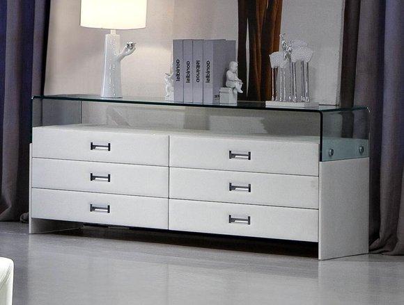 Design XXL Sideboard Glass Shelf Leather Chests of Drawers Loawboard Cabinets New