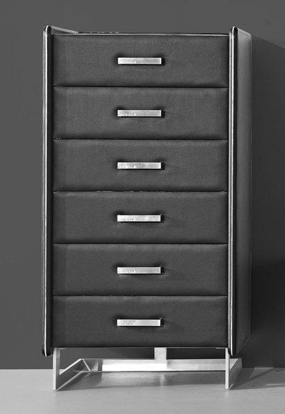Precious Luxury Upholstered Sideboard Cabinet Chest of Drawers White Leather Metal New
