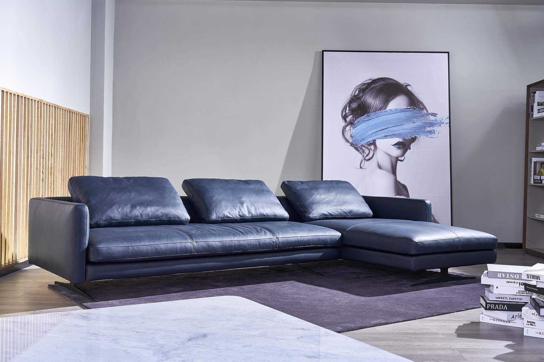 Leather sofa couch corner set living room seat landscape L shape luxury upholstery