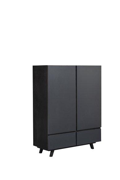 Modern style made of real wooden frame designer wardrobe with 2-swing doors & 2-sliding drawers