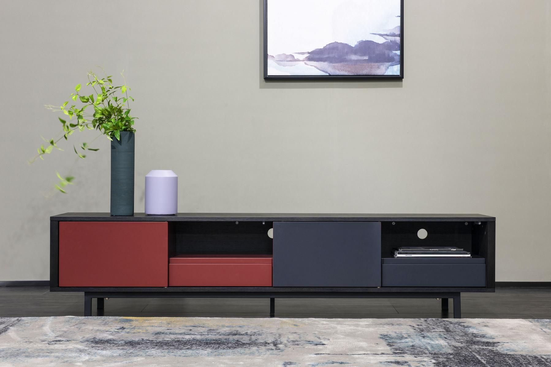 rtv design sideboard tv wall low board luxury chest of drawers new shelves red