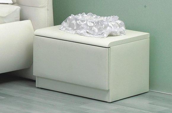 Designer Night Table Console Luxury Bedside Tables Side Leather Consoles Wood White New