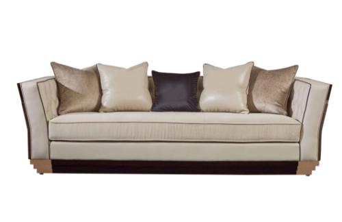 Classic Design Couch Seat Upholstery Complete Set Set 3+1+1 Wood Textile New