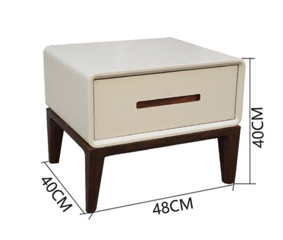 Modern style designer bedside table made of real wood with a sliding drawer