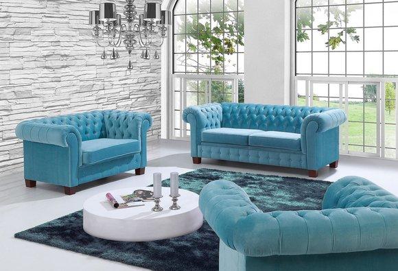 Chesterfield 2+1+1 Sofa Set Couch Upholstery Seat Set Sofa Couches Sofas
