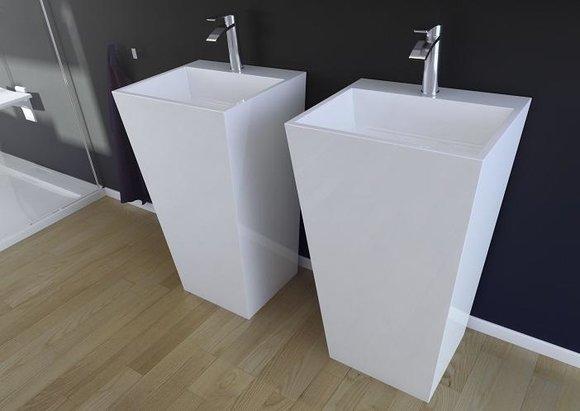 Modern Basin Sink Acrylic Pedestal Bathroom Freestanding Vanity Bathroom