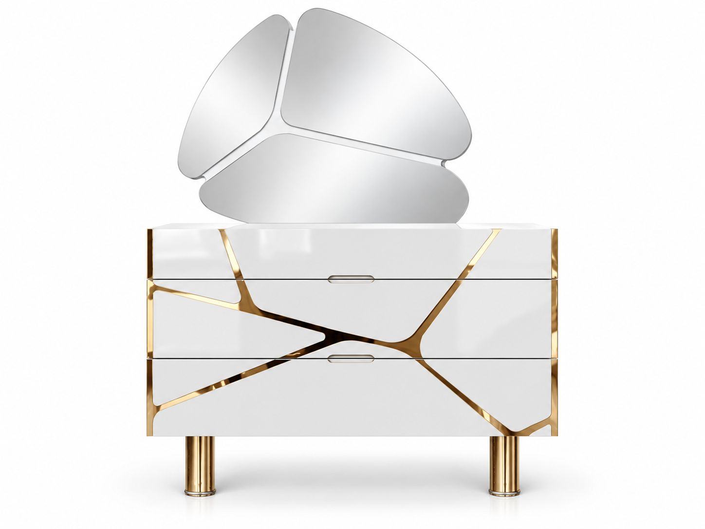 White Mirror Dresser – Elegant Furniture Set for Your Bedroom Immediately SOFORT