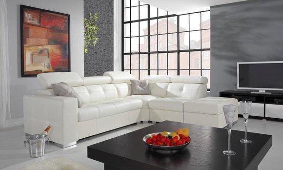 Design corner sofa living area upholstery corner 100% leather sofa couch seat set