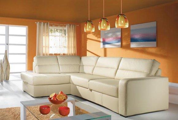 Corner sofa living area corner 100% leather sofa seat set modern upholstered couch