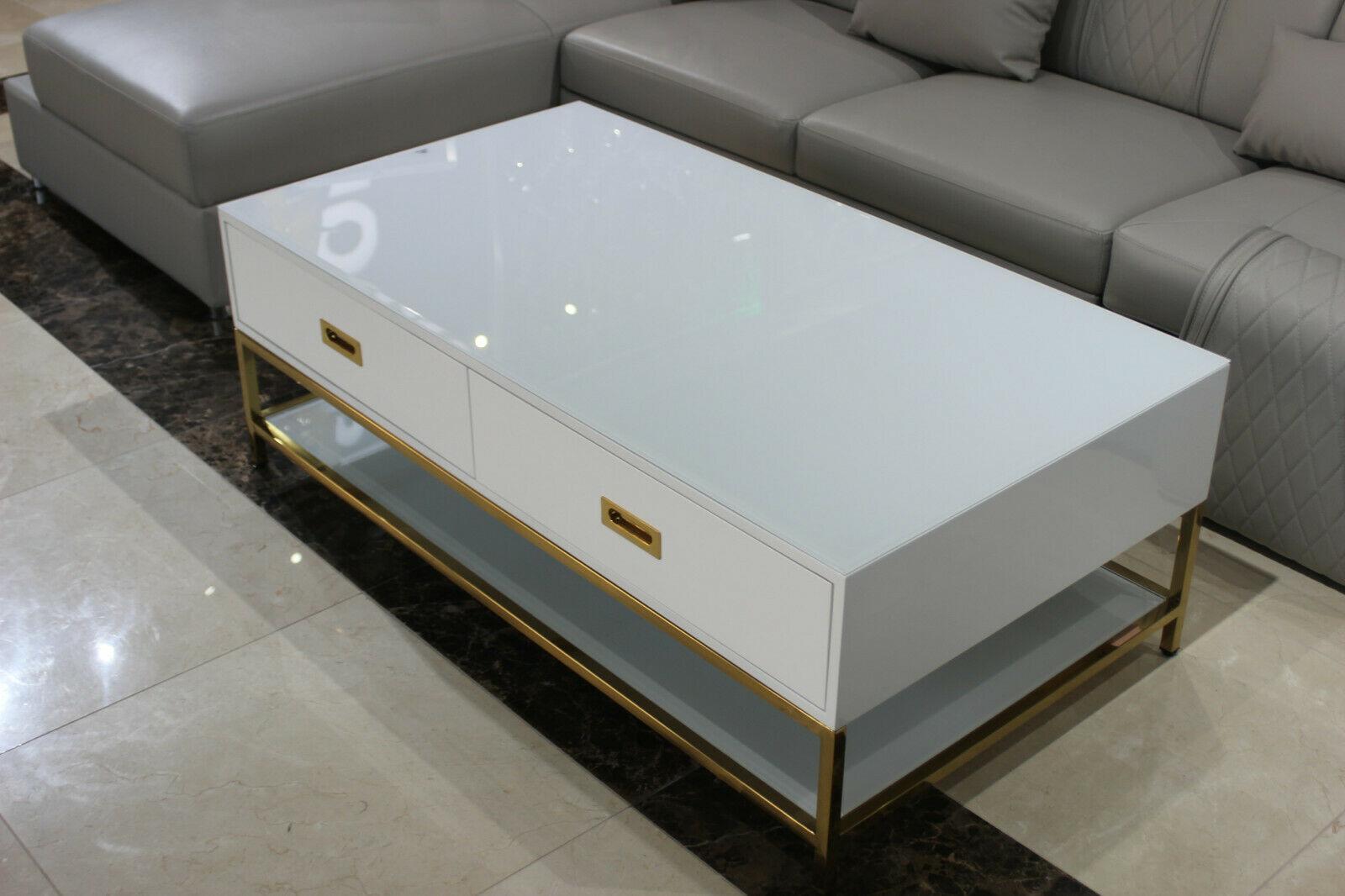 Coffee Table Side Table Living Room Table High Gloss Metal On Stock