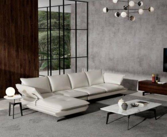 Italian Upholstery Seat Corner Leather Couch Set Modern Living Landscape New