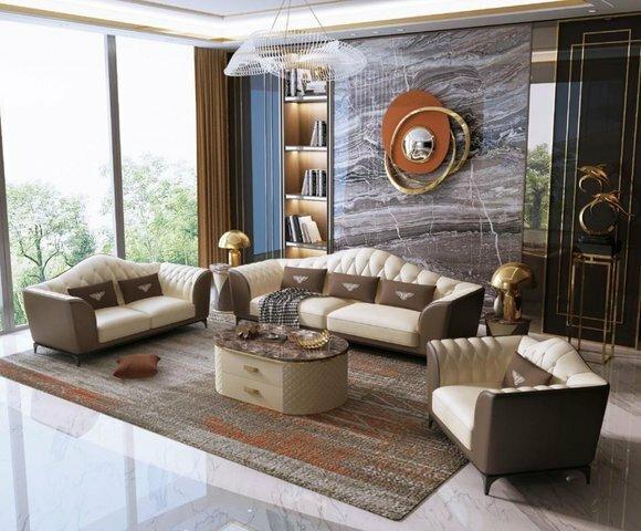 Complete sofa set 3+2+1 design leather sofa leather set couches group