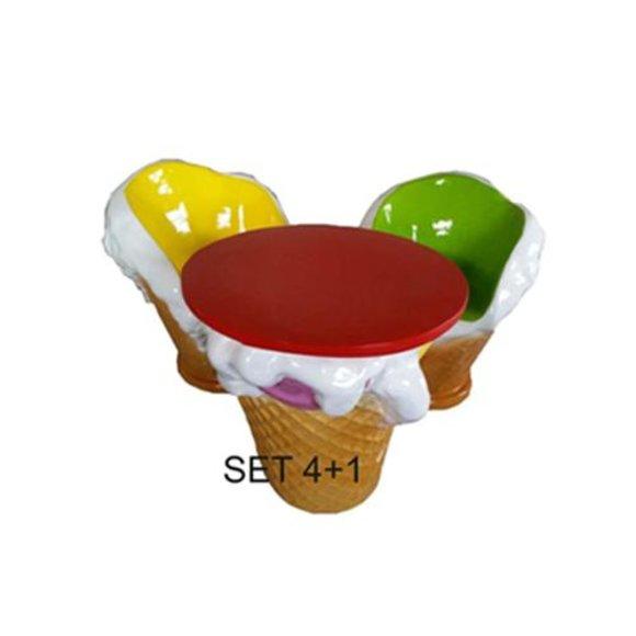 Ice Cream Furniture Table 4 Chairs Ice Cream Parlour Dining Set Armchair Tables Set of 5