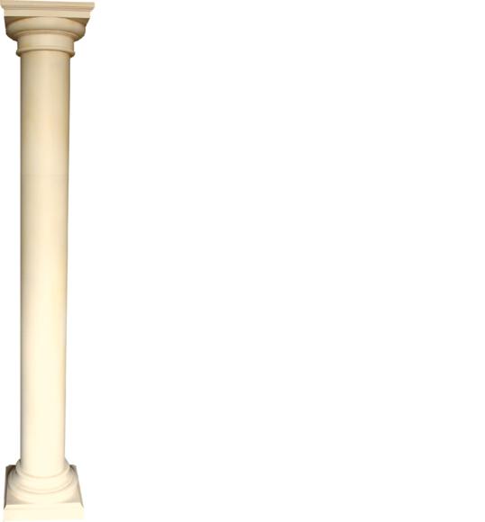 Decorative high column in antique greek ionic order style, 210cm height