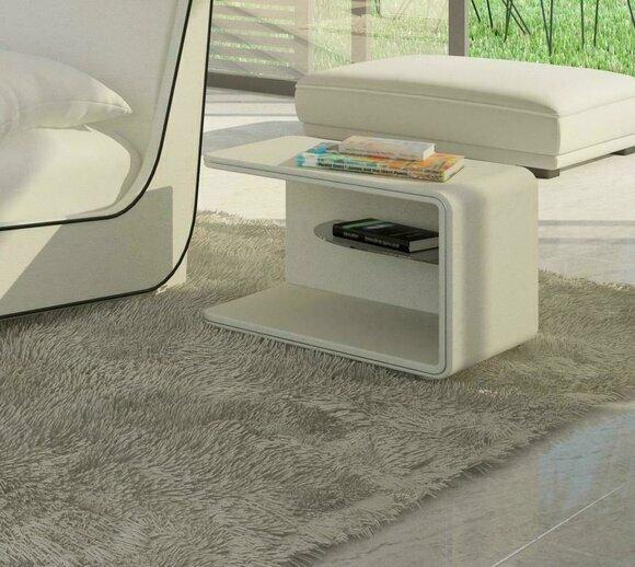 Modern style designer bedside console with shelves for living room area