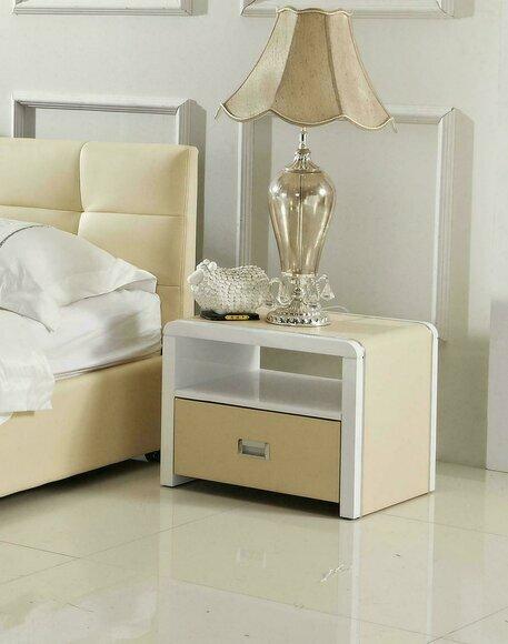 Modern style designer bedside table with a shelf & a sliding drawer for bedroom area