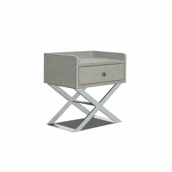 Modern style designer bedside table/console with a self & a sliding drawer