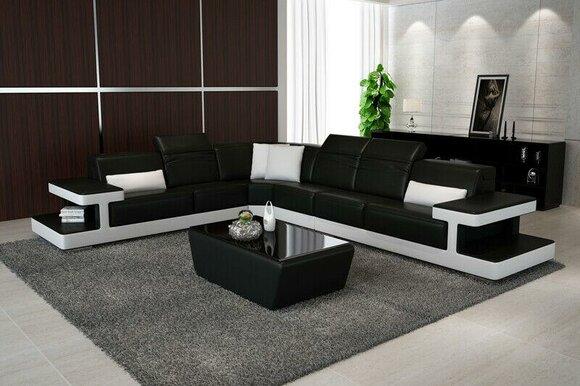 Leather Sofa L Shape Couch Living Landscape Corner Sofa Set Design Modern Sofas