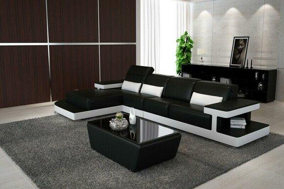 Leather Modern Couch Living Landscape Leather Sofa Set Sofa L Shape Furniture New