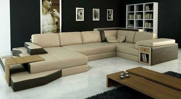 Design Sofa U Shape Leather Living Landscape Couch Upholstery Seat Corner Sofa Set New