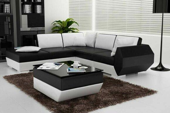 Corner Sofa Leather Sofa Upholstery Living Landscape Couch Sofa Corner Set L Shape White New