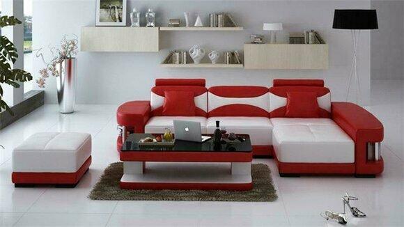 Leather Sofa Corner Sofa Stool Set Upholstery LForm Couch Sofa Design Living Landscape
