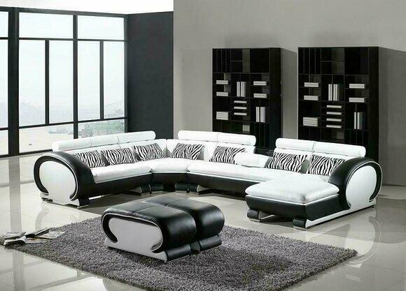 Corner Sofa + 2x Stool Corner Sets Leather Couches Living Room Seating Furniture