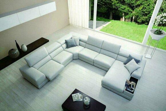 Relax Living Landscape U Shape Corner Sofa Couch Sofa Leather Set JV Furniture New