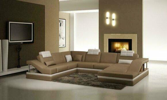 Corner Sofa Leather Sofa U Shape Modern Upholstery Living Landscape Couch Sofa Corner Set