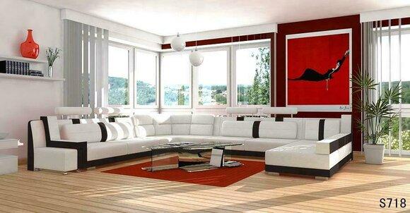 U Shape Sofa Couch Upholstery Living Room Set Design Corner Sofa Leather
