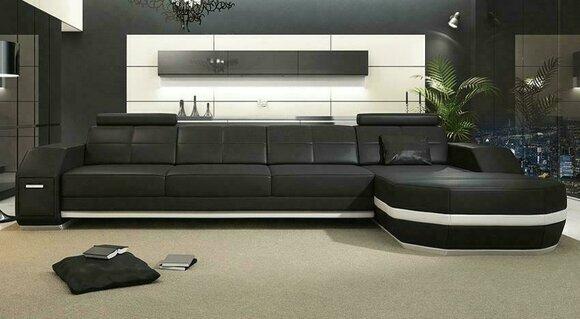 Modern Flackschiff Living Room Sofa Couch Set Upholstery Living Landscape Leather