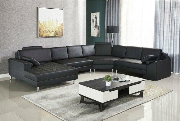 Corner Sofa U Shape Sofa Couch Upholstery Corner Sofa Living Area Leather Sofa New