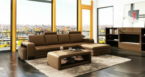 Corner sofa sofa set 3pcs. couch table stool leather set couches landscape