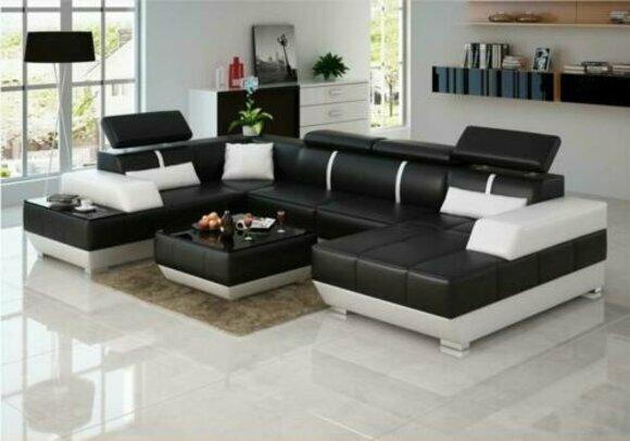 Design Living Landscape U Shape Big Corner Sofa Couch Upholstery XXL Set Leather